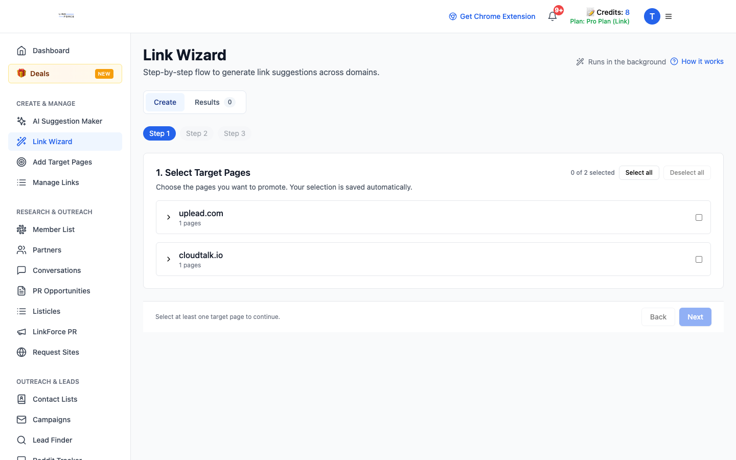 The Link Wizard.