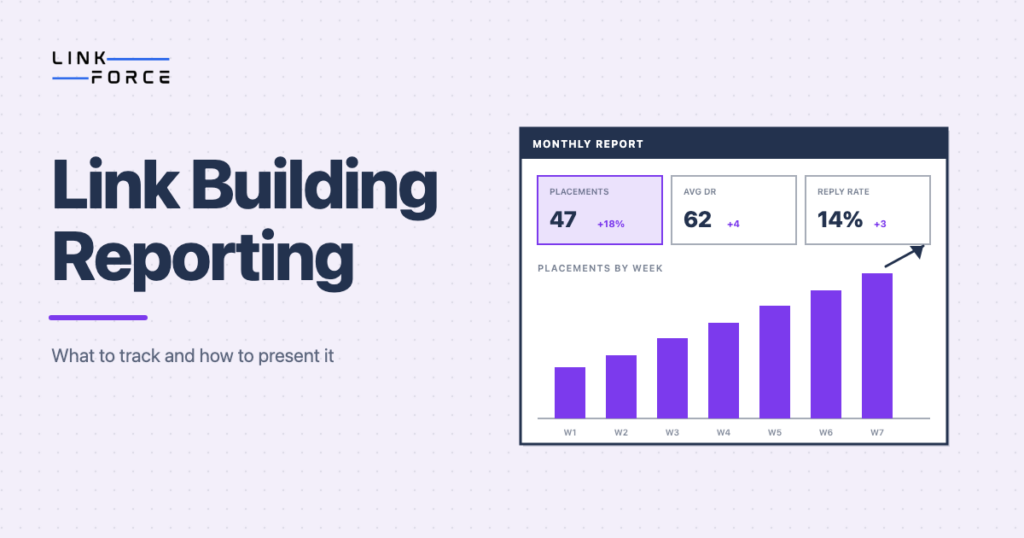 LinkForce featured image: link building reporting
