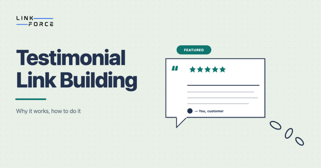 LinkForce featured image: testimonial link building