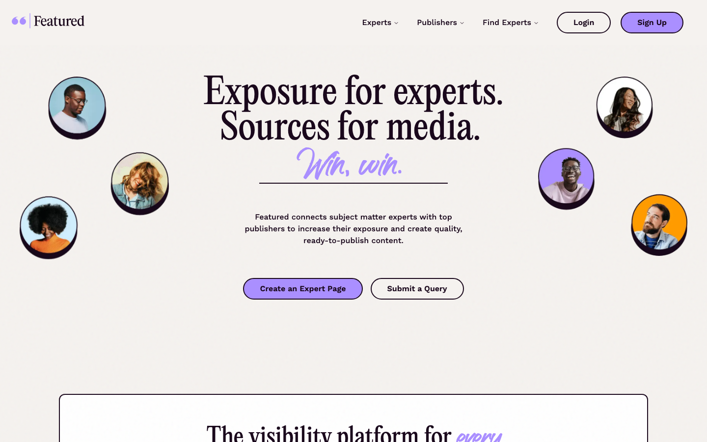 Featured (formerly HARO) homepage - platform connecting expert sources with journalists
