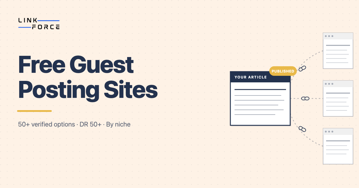 Free Guest Posting Sites: 50+ verified options by niche - LinkForce