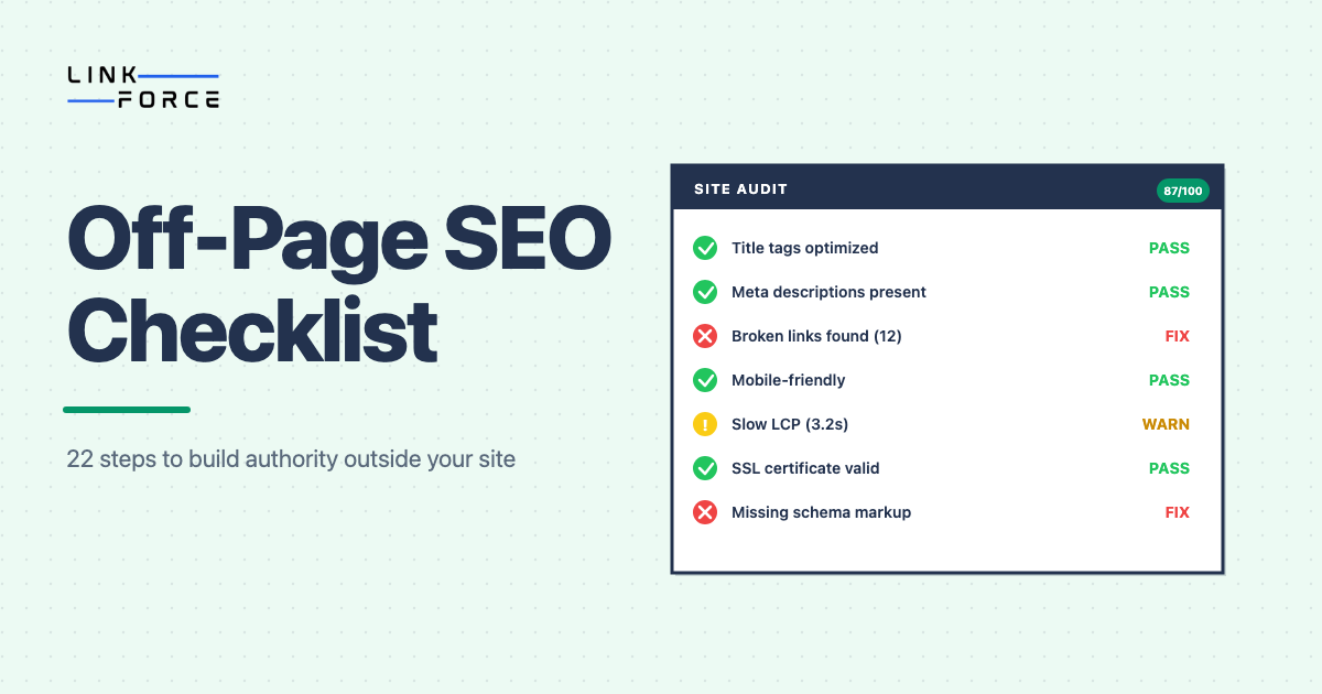Off-Page SEO Checklist: 22 steps to build authority
