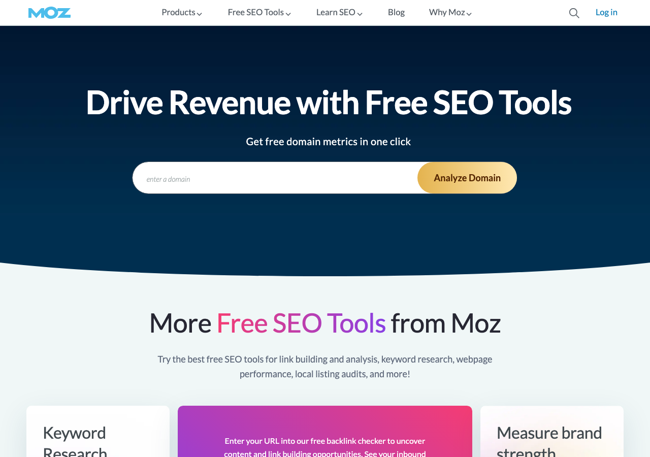 Moz free SEO tools including domain analysis, backlink checker, and local listing audits