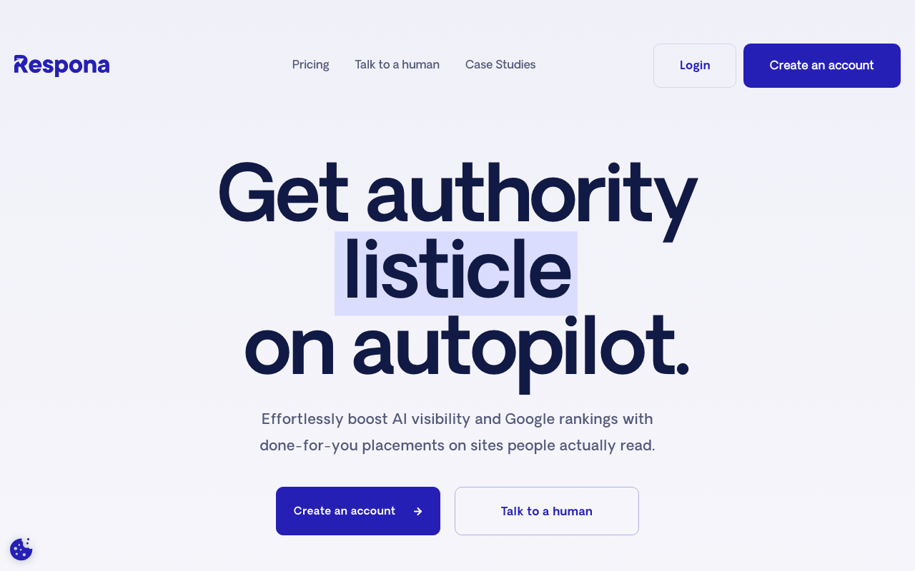 Respona homepage – AI-powered guest post outreach platform