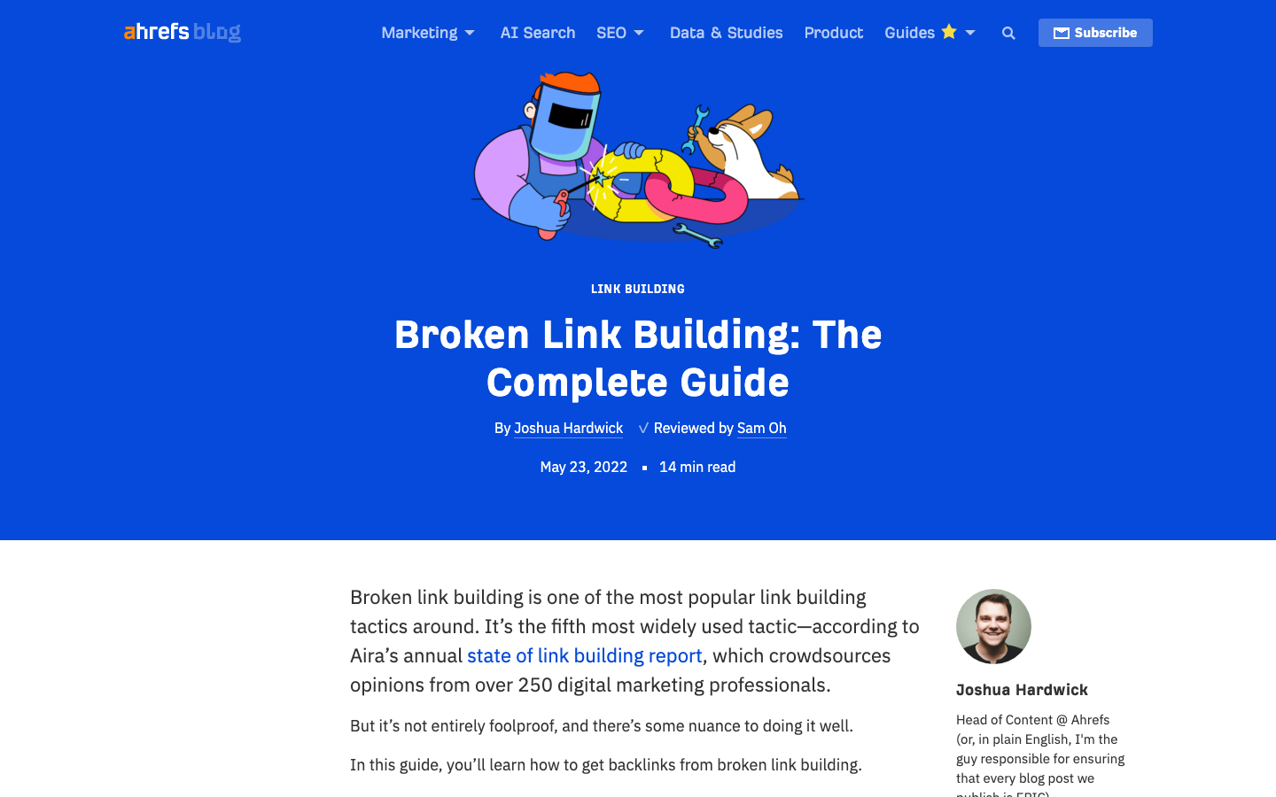 Ahrefs Blog: Broken Link Building - The Complete Guide