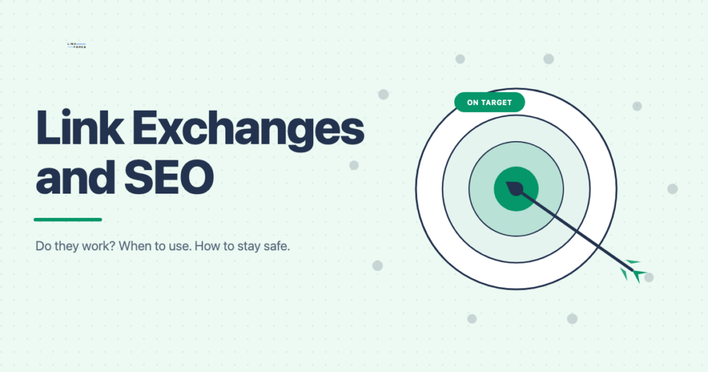 Link exchanges and SEO: strategy guide bullseye illustration