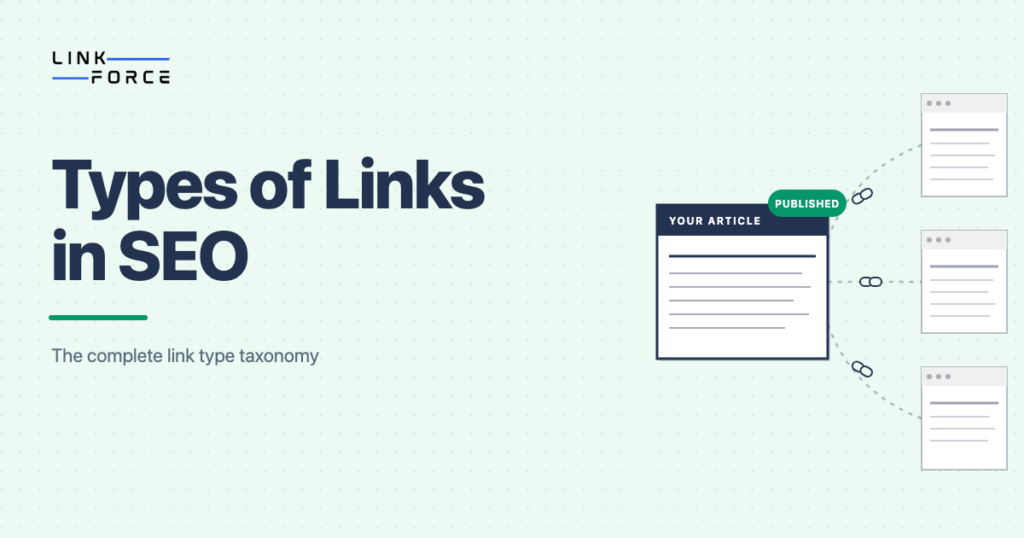 LinkForce featured image: Types of Links in SEO - The Complete Taxonomy