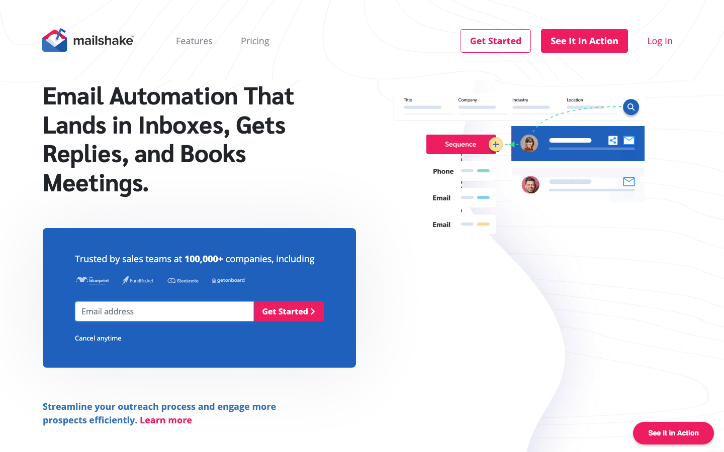 MailShake sales outreach platform homepage
