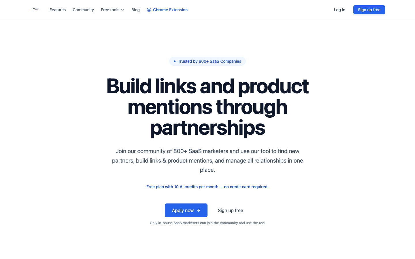 Startseite des Backlink-Tools LinkForce für Linkaufbau und Wettbewerbsanalyse