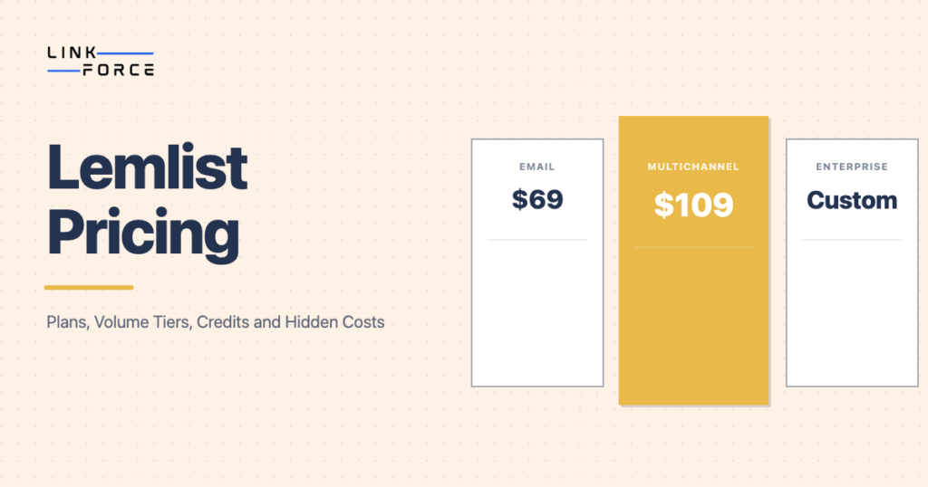 LinkForce featured image: Lemlist Pricing: Tiers and What Each Unlocks