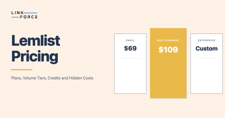 LinkForce featured image: Lemlist Pricing: Tiers and What Each Unlocks