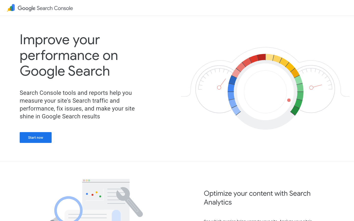 Google Search Console overview page
